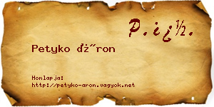 Petyko Áron névjegykártya
